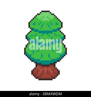 Pixel art Tree game asset design Stock Vector