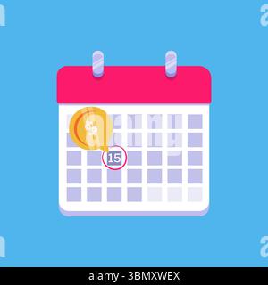 Payment Due Date Calendar Icon design illustration Stock Vector