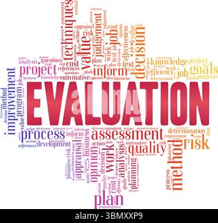 Evaluation word cloud conceptual design isolated on white background. Stock Vector