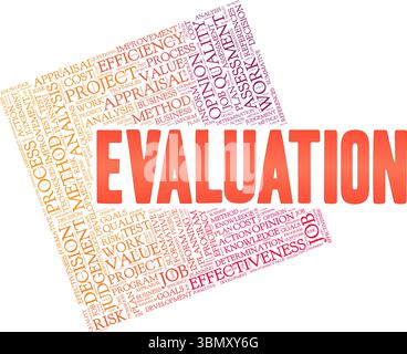 Evaluation word cloud conceptual design isolated on white background. Stock Vector