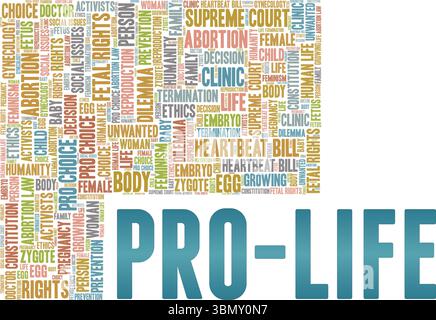 Pro-Life word cloud conceptual design isolated on white background. Stock Vector