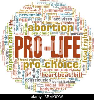 Pro-Life word cloud conceptual design isolated on white background. Stock Vector