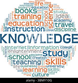 Knowledge word cloud conceptual design isolated on white background. Stock Vector