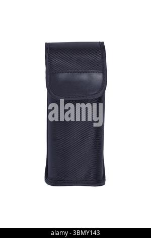 It is Black silk case isolated on white. Stock Photo