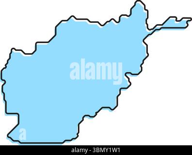 A simple stylized map of the country of Afghanistan. Modern stylized country map for infographics. Stock Vector