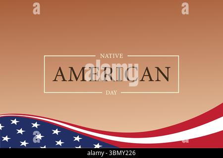 Patriotic Native American Day Graphic with Stars and Bold Triangular Flag Design Stock Vector