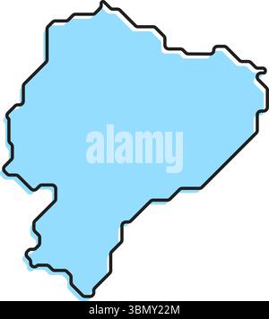 A simple stylized map of the country of Ecuador. Modern stylized country map for infographics. Stock Vector