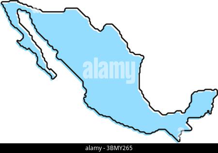 A simple stylized map of the country of Mexico. Modern stylized country map for infographics. Stock Vector