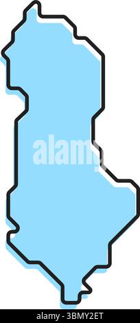A simple stylized map of the country of Albania. Modern stylized country map for infographics. Stock Vector