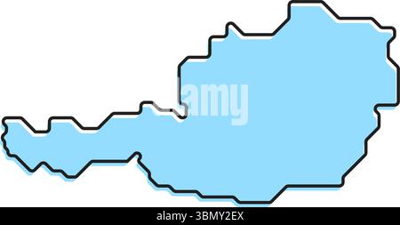 A simple stylized map of the country of Austria. Modern stylized country map for infographics. Stock Vector