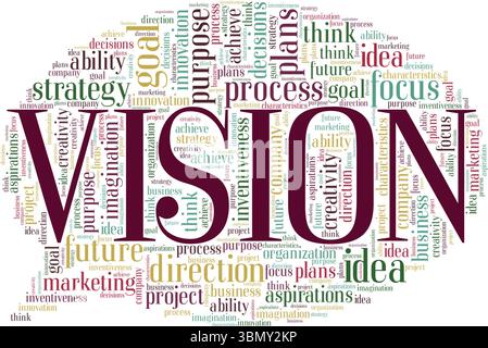 Vision word cloud conceptual design isolated on white background. Stock Vector