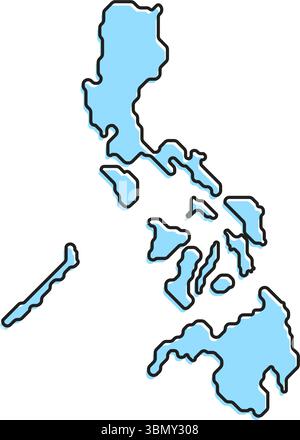 A simple stylized map of the country of Philippines. Modern stylized country map for infographics. Stock Vector