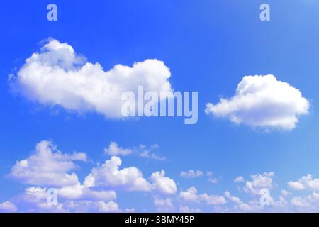 It is White clouds on the blue sky. Stock Photo