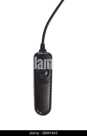It is DSLR camera shutter remote isolated on white. Stock Photo