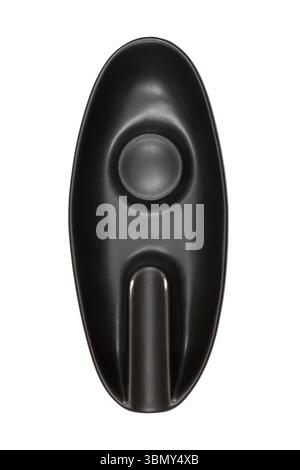 It is Black terracotta cigar ashtray isolated on white. Stock Photo