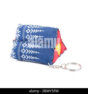 It is Pillow key ring isolated on white. Stock Photo