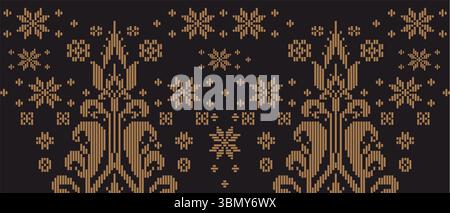 "Batik Songket" traditional design background. Textile pattern featuring intricate geometric and floral motifs Stock Vector