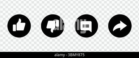 "Social Media Interface Icon Set in Line Style: Communication and Interaction Symbols" Stock Vector