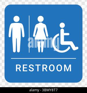 "Restroom Icon Set: Male and Female Toilet Vector Symbols" Stock Vector