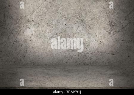 it is scratch on steel wall and floor for pattern and background. Stock Photo