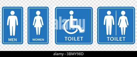 "Restroom Icon Set: Male and Female Toilet Vector Symbols" Stock Vector