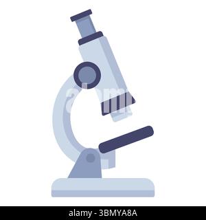Modern flat style microscope for education or science research isolated on white Stock Vector