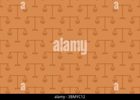 Seamless pattern featuring scales of justice, symbolizing law, fairness, and balance. Stock Vector