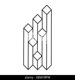 Impossible shapes. Web design elements. Optical Illusion objects.  Stock Vector