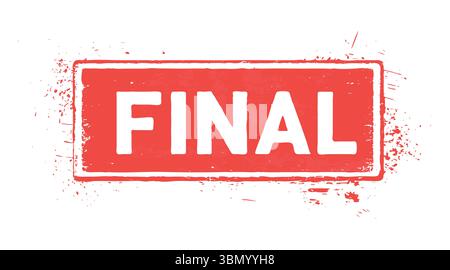 Red "FINAL" Rubber Stamp – Bold Approval Mark for Document Confirmation Stock Vector