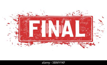 Red "FINAL" Rubber Stamp – Bold Approval Mark for Document Confirmation Stock Vector