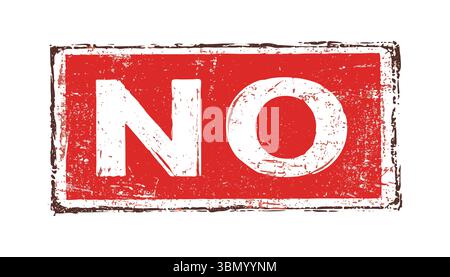 Red "NO" Rubber Stamp – Clear Denial or Rejection Mark for Documents Stock Vector
