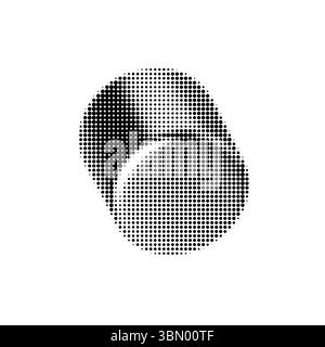 Vector illustration of a halftone abstract cylinder shape, creating a minimalist and modern aesthetic. Perfect for graphic design, technology themes Stock Vector