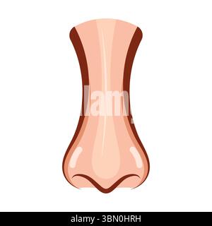 Cartoon Human Nose Front View Vector Illustration. This is a colorful vector illustration of a human nose viewed from the front. Stock Vector