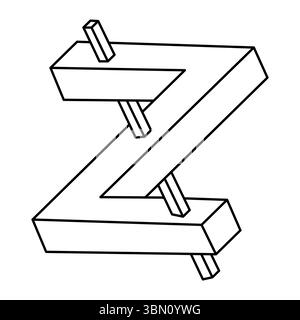 Impossible shapes. Web design elements. Optical Illusion objects. Line design. Sacred geometry figures. Optical art shapes.  Stock Vector