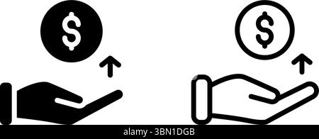 Clean icons illustrating passive income generation, monetization, and investment returns. Stock Vector