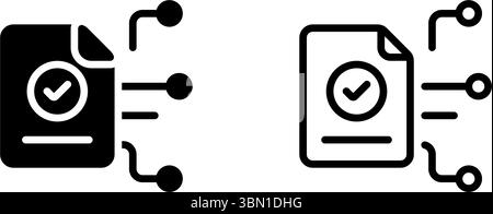 Icons showing smart contracts, blockchain coding, and decentralized tech systems. Stock Vector