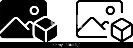 A minimalist blockchain icon set featuring wallet, chain, and gallery-related visuals. Perfect for crypto apps, NFTs, and decentralized platforms. Stock Vector