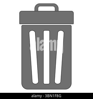 Trash bin icon. Waste container symbol. Grey background illustration. Vector graphic. Stock Vector