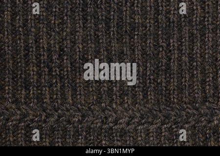 It is Brown and black knitting wool texture for pattern and background. Stock Photo