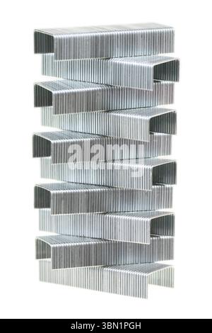 it is stack of staples isolated on white. Stock Photo