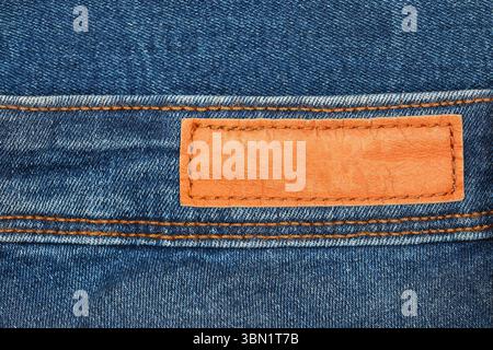 it is leather jeans label for pattern. Stock Photo