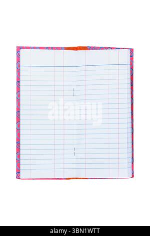 It is One open notebook isolated on white. Stock Photo