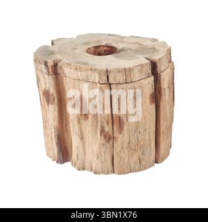 it is wooden tissue box isolated on white. Stock Photo