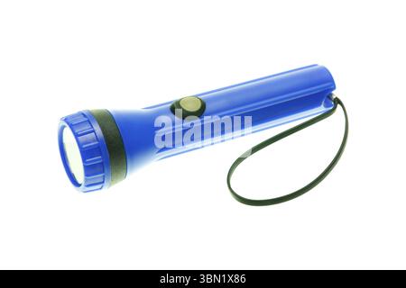 it is blue flashlight isolated on white. Stock Photo