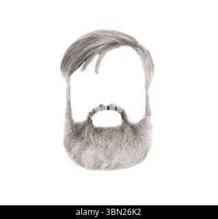 Senior man's hairstyle for designers on white background Stock Photo