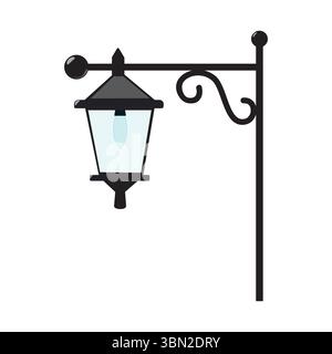 Street hanging lamp. Vector illustration Stock Vector