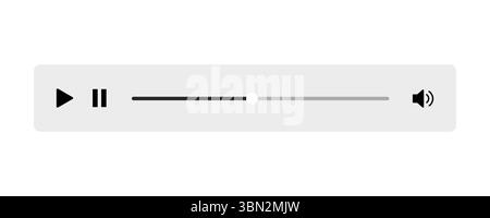Minimized video player bar or audio player control panel Stock Vector
