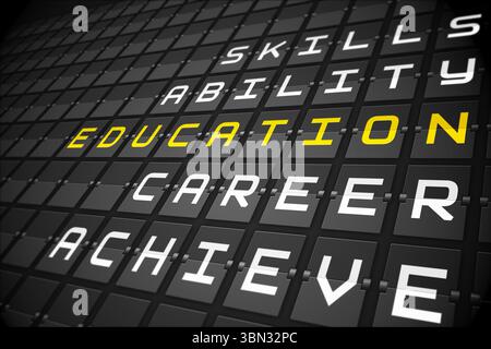 Education buzzwords on black mechanical board Stock Photo