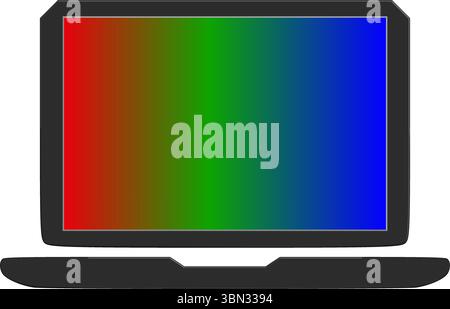Laptop with RGB Screen Vector - Display Technology & Color Calibration Stock Vector