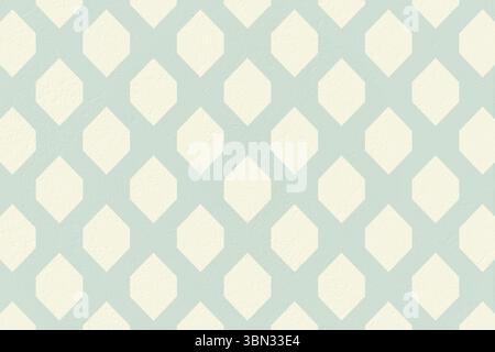 Blue and cream patterned wallpaper Stock Photo